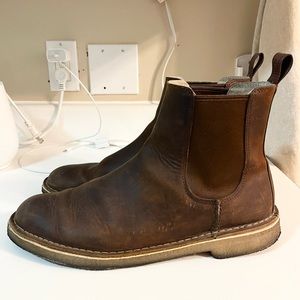 Clarks Men Shoes Brown 11.5M Leather Desert PeakCrepe Sole Chukka Chelsea Boots